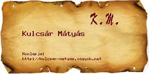 Kulcsár Mátyás névjegykártya