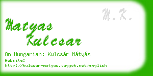 matyas kulcsar business card